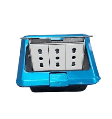 ENCHUFE TRILE 10/16A DE PISO METALICO PUSH UP1