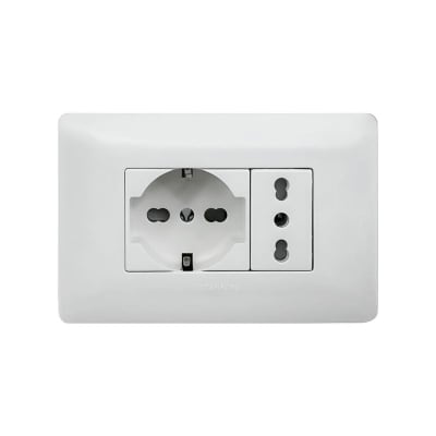 ENCHUFE SCHUCKO SENCILLO 16A + ENCHUFE SENCILLO 10/16A BLANCO1