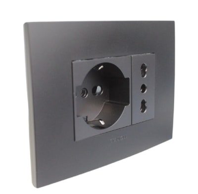 ENCHUFE SENCILLO 10/16A +SCHUCKO 10/16 NEGRO1