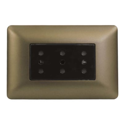 ENCHUFE TRIPLEX 10A TITANIO MOD CAFE1