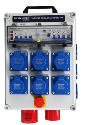 TABLERO FAENERO PLASTICO 475X280X185 380V 32A IP67 C/PARADA DE EMERGENCIA1