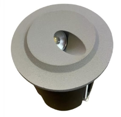 FOCO EMB 3W 3000° GRIS MATE ESCALERA REDONDO1