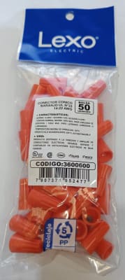 CONECTOR GORRO UL N°33 NARANJO 14-22AWG (BOLSA 50 UNIDADES)1