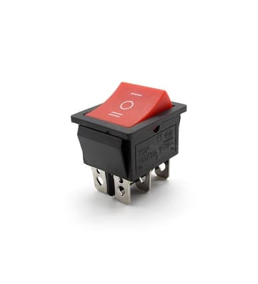 INTERRUPTOR MAQUINA 6 PATAS C/PILOTO ROJO 16A1
