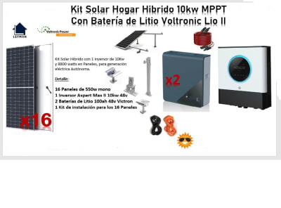 KIT SOLAR HIBRIDO 10 KW C/BATERIA LITIO E INSTALACION1