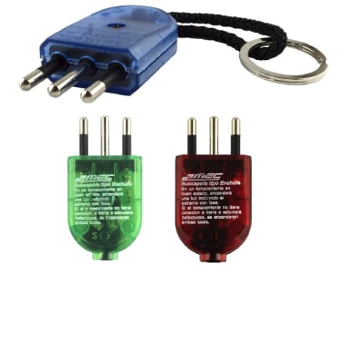 ENCHUFE MACHO LLAVERO PROBADOR AZUL 250V1