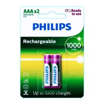 PILA AAA RECARGABLE 1000 MAH PACK 2 UNID PHILLIPS1