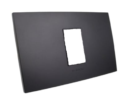 PLACA 1 PTO C/SOPORTE NEGRO1