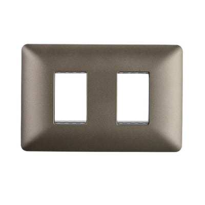 PLACA 2 PTO TITANIO CAFE C/SOPORTE1