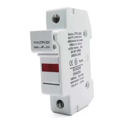 PORTAFUSIBLE 10X38MM 32A C/LUZ PILOTO CCD1