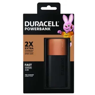 POWER BANK 6700 MAH 1.2A 1X FORMA DE PILA DURACELL1