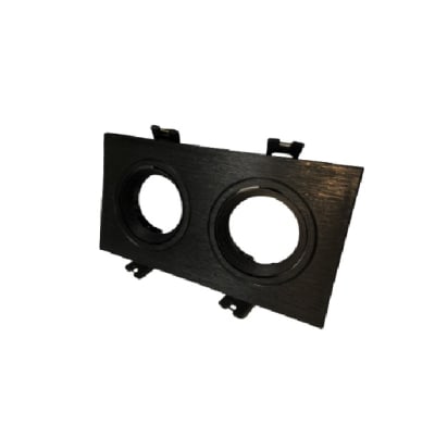 FOCO EMB RECTANGULAR PUZLE DOBLE GU10 NEGRA S/SOQUETE1