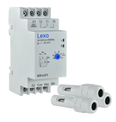RELE CONTROLADOR DE NIVEL DE LIQUIDO 220-380V AC 2 MODULOS DIN1