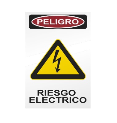 SEÑALETICA ADHESIVA RIESGO ELECTRICO 10.4X10.4 CMS1