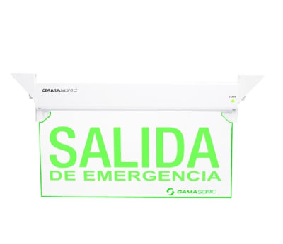 LAMPARA SEÑALETICA SALIDA DE EMERGENCIA CIELO PARED1