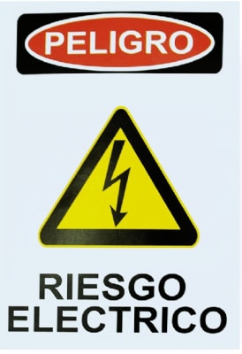 SEÑALETICA ADHESIVA RIESGO ELECTRICO 14,0X21,0 CMS1