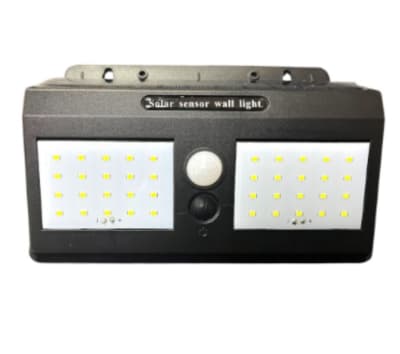 APLIQUE LED 10W SOLAR 6500° C/ SENSOR NEGRO TRIANGULO DOBLE1