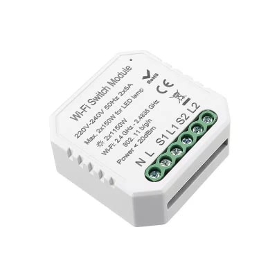 INT INTELIGENTE SONOFF SWITCH WIFI 1 CANAL 2200W 2.4HZ BLANCO1