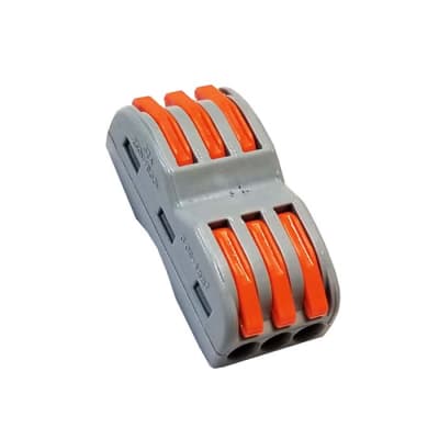 CONECTOR ELECTRICO CLIP S3 3 PIN X AMBOS LADOS GRIS PATA NARANJA1