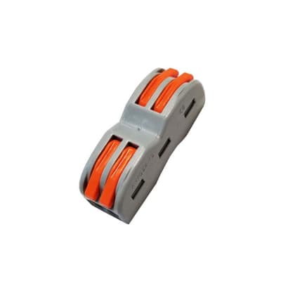 CONECTOR ELECTRICO CLIP S6 2 PIN X AMBOS LADOS GRIS PATA NARANJA FARETTO1