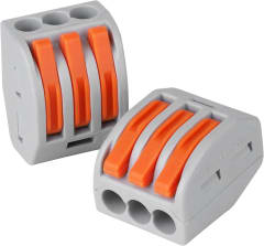 CONECTOR ELECTRICO CLIP 3 PIN GRIS PATA NARANJA