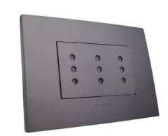 ENCHUFE TRIPLEX 10A 250V GRAFITO