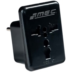 ENCHUFE MACHO ADAPTADOR UNIVERSAL NEGRO