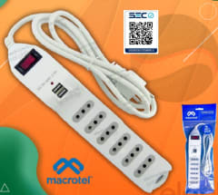 ALARGADOR 1.5 MTS 6 POSICION + 2 USB BLANCO