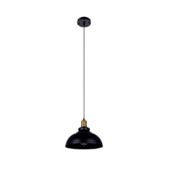 LAMPARA COLGANTE E27 NEGRA BRASS