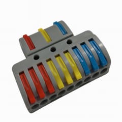 CONECTOR ELECTRICO CLIP S9 3 PIN X 9 PIN X LADOS GRIS PATA NARANJA