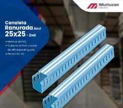 CANALETA RANURADA 25x25x2 mts