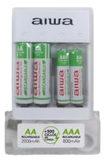 CARGADOR PILA RECARGABLE AA Y AAA CON 2 PILA AA Y 2 PILA AAA