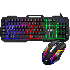 TECLADO GAMER CON MOUSE INCLUIDO RGB CABLEADO L