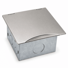CAJA 2 PTO EMB PISO ACERO CEPILLADO IP30 COMPATIBLE MOSAIC S/MOD