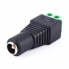 CONECTOR HEMBRA PLUG DC 2.5A 5.5MM A REGLETA VERDE 2PIN
