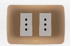 ENCHUFE DOBLE 10A TITANIO BEIGE