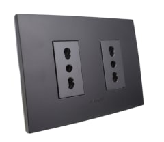 ENCHUFE DOBLE 10/16 NEGRO