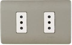 ENCHUFE DOBLE 10A NIQUEL MOD BEIGE