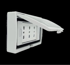 ENCHUFE TRIPLE 10/16A EMBUTIDA HIDROBOX