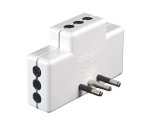 ENCHUFE MACHO ADAPTADOR T/LADRON 10A PLANO 3 SALIDAS MEC