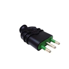 ENCHUFE MACHO 2p+t 10A NEGRO FANTON