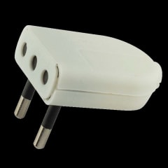 ENCHUFE MACHO CONVERTIBLE 2P 10A BLANCO SIN TIERRA MEC
