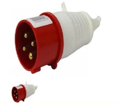 ENCHUFE MACHO IND 3P+T 16A VOL 380V IP44
