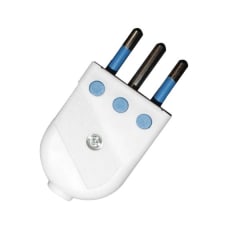 ENCHUFE MACHO 2P+T 10A BLANCO S