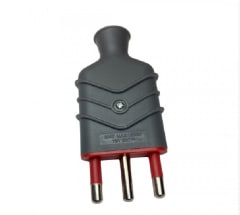 ENCHUFE MACHO 2P+T 10A GRIS 250V