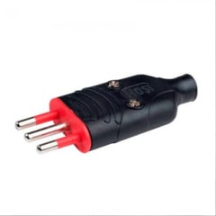 ENCHUFE MACHO 2P+T 10A NEGRO ROSI