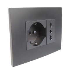 ENCHUFE SENCILLO 10/16A +SCHUCKO 10/16 NEGRO