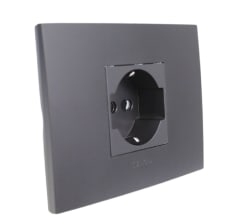 ENCHUFE SENCILLO 10/16A SCHUCKO NEGRO