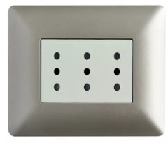 ENCHUFE TRIPLEX CHAMPAGNE BLANCO