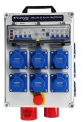 TABLERO FAENERO PLASTICO 475X280X185 380V 32A IP67 C/PARADA DE EMERGENCIA